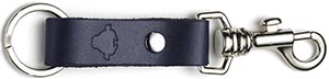 Tusting Leather Keyring in Navy: £25.