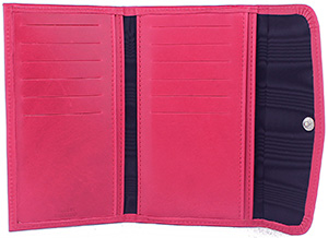 Tusting Leather Fold Purse in Raspberry: £135.