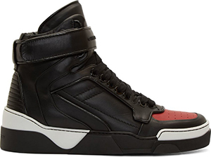 Givenchy Black & Red Leather Tyson High-Top men's sneaker: US$1,075.