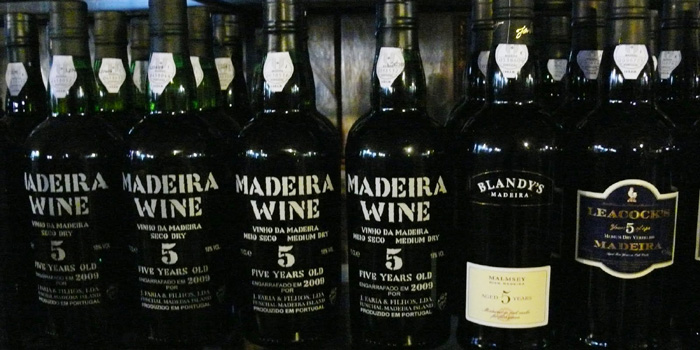 A selection of madeira wines.