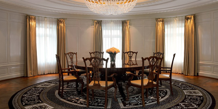 The conference room of the Maestro Suite at The Dolder Grand, Kurhausstrasse 65, 8032 Zurich, Switzerland.