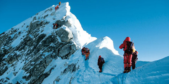 Mountaineering at Mount Everest.