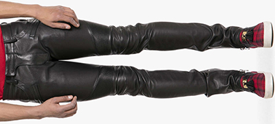 Balmain Slim-Fit Stretch-Leather Trousers: €3,120.