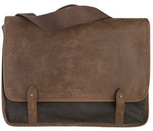 Barbour men's Wax Leather Messenger Bag.