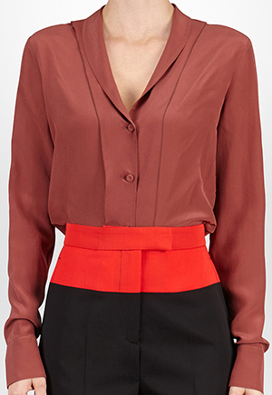 Bottega Veneta Women's Silk Shirt in Russet Crêpe de Chine: US$880.