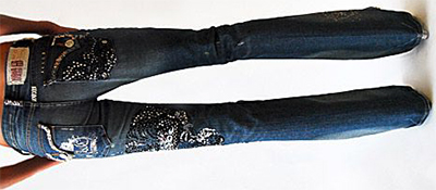 Key Closet Diamond-Studded $10,000 Dragon/Tiger Women's Denim.