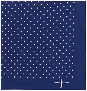 J by Jasper Conran Designer navy pin dot silk pocket square: £14.