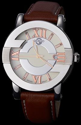 Giorgio G Timepiece Copper G Stainless steel case, leather strap men's watch: €90.