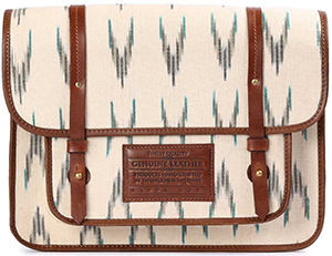 The Little Market Nappa Dori Large Ikat Satchel - Cream: US$210.