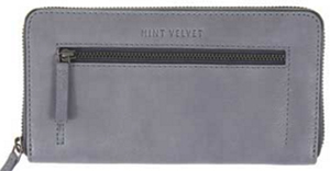 Mint Velvet Grey Imme Leather Zip Purse: £59.