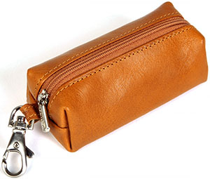 Tony Perotti Unisex Italian Bull Leather Top Zippered Key Holder Case: US$32.