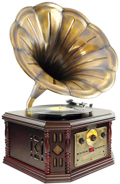 PylePro Vintage Phonograph Horn Turntable.