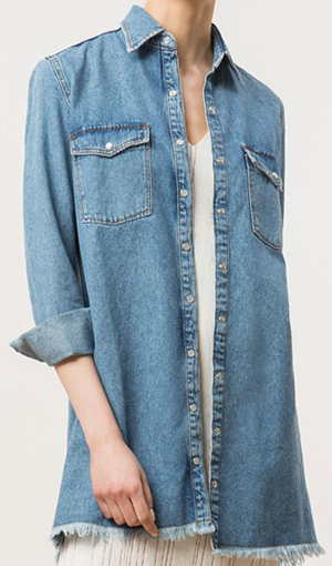 Uterqüe women's Long Cotton Denim Shirt: £80.