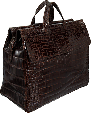 Zagliani Brown Crocodile Omar Duffel.