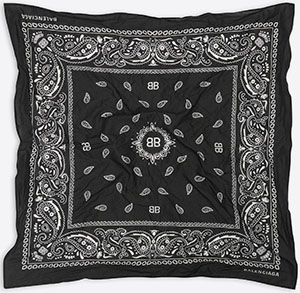 Balenciaga women's Balenciaga Bandana Scarf in black and white muslin: US$170.