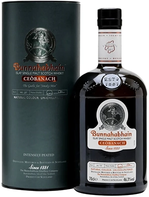 Bunnahabhain Ceòbanach Islay Single Malt Scotch Whisky.