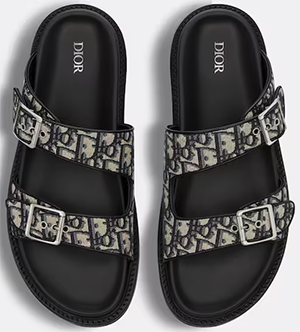 Dior men's Aqua Beige & Black Dior Oblique Jacquard Sandal: US$850.