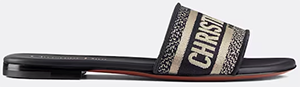 Dior women's Dway Deep Blue Embroidered Cotton Slide: US$730.