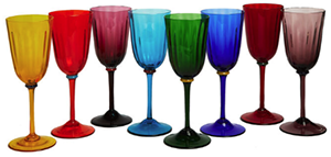 La DoubleJ Wine Rainbow Glasses Set Of 8, Rainbow in Murano Glass: €1,200.