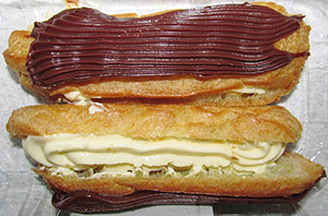 Éclairs. Image courtesy: Two Safeway Chocolate Eclairs.