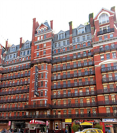 Hotel Chelsea, 222 West Twenty-Third Street, Manhattan, New York City, NY 10011, U.S.A. Photo Courtesy Velvet.