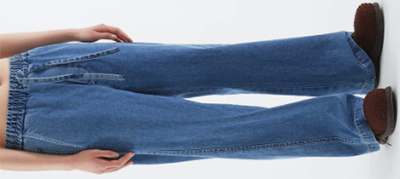 Sunnei women's Washed denim pants with drawstrings at elasticized waistband: €350.