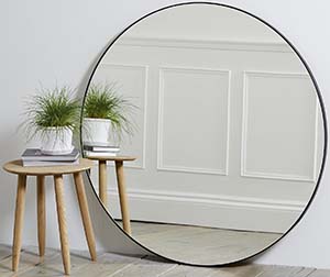 The White Company Chiltern Thin Metal Round Mirror - Black: £300.