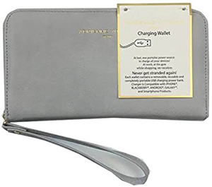 Adrienne Vittadini Zip Around Charging Wallet Dove Grey Smooth: US$45.