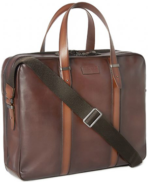 Araldi Double D 2Zip men's leather briefcase.