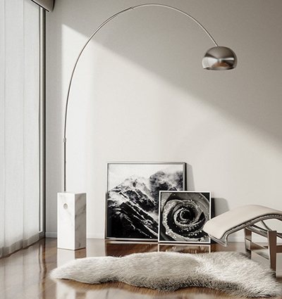 Flos Arco 100W Incandescent Stainless Steel Marble Floor Lamp: US$1,975.