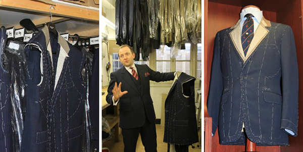 Benson & Clegg's head cutter Tony Martin with bespoke suit jackets.