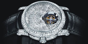 World's Most Expensive Watch #20: Blancpain Spécialités Tourbillon Diamants Watch. Features 735 diamond stones (20.14 carats) encrusted on a 18k white gold 3 piece case set and 29 added jewels placed on the automatic caliber 25A tourbillon movement. Price: US$1,342,700.