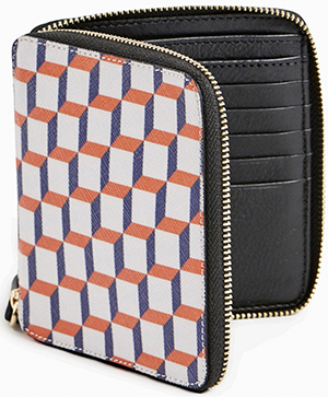 Pierre Hardy women's White & blue wallet Perspective Cube print on coated canvas: €270.