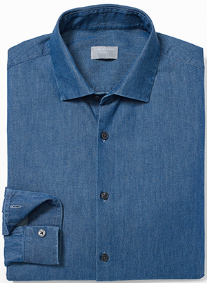 Club Monaco men's Slim Spread Indigo Shirt.