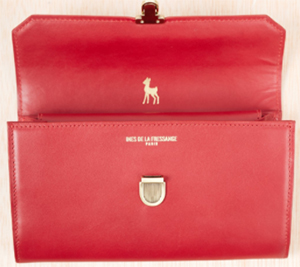 Ines de la Fressange Paris Carmine Leather 'Ecolier' XL Women's Wallet: €300.