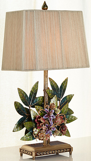 Horchow Jay Strongwater Bouquet & Leaf Lamp: US$6,000.