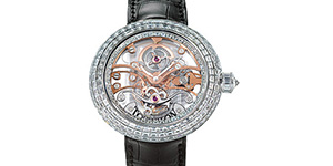 World's Most Expensive Watch #26: Jacob & Co. Crystal Tourbillon watch. The 18 carat white gold case of the Crystal Tourbillion is covered in 17.48 carats of baguette diamonds and has a transparent skeleton tourbillon dial. Price: US$900,000.