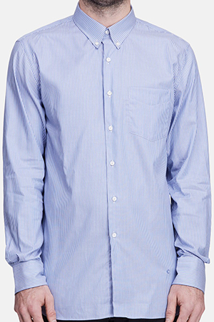 The Line Childs L/S Button Down Shirt - Blue/White: US$300.