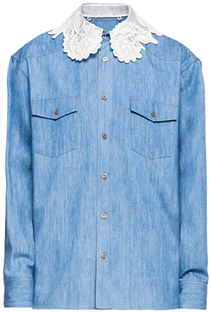 Miu Miu women's Straight fit denim shirt.