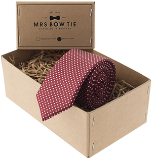 Mrs Bow Tie Pin Dots in Burgundy Tie: US$44.36.