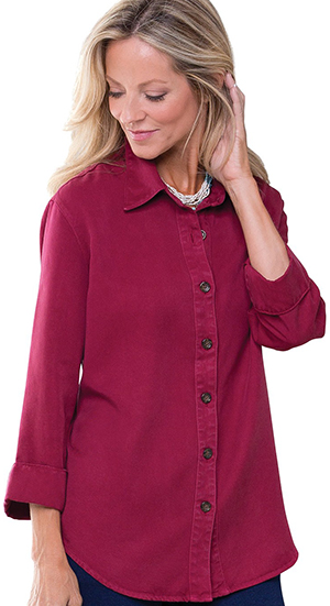 PajamaJeans Tencel Big Shirt Women's - Wine: US$59.99.