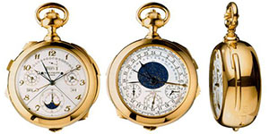 World's Most Expensive Watch: Patek Philippe Henry Graves Super Complication Pocket Watch sold for US$24 million at Sothebys in Geneva on November 11, 2014, setting a new record price for any timepiece sold at auction.