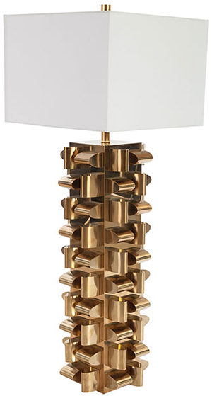 Phillips Collection Arete Table Lamp Plated Brass Finish, SM.