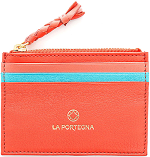 La Portegna women's Humphrey zipped coral card holder: £55.