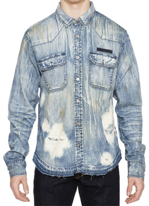 Prps Rip & Repair Denim men's Shirt: US$198.