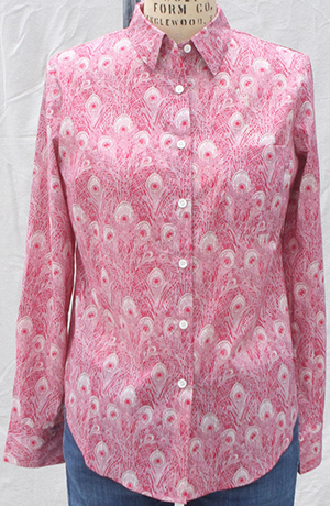 Sailor Rose Portland women's shirt in Liberty of London Pink Peacock (Hera): US$172.