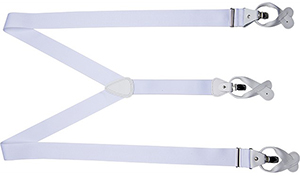 Suitsupply Non Elastic White Suspenders.