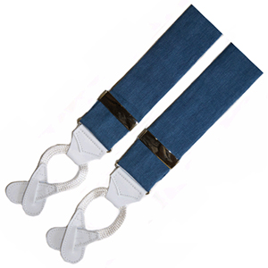 Albert Thurston Duck Blue Linen Braces: US$149.95.
