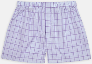 Turnbull & Asser Lilac Grid Check Cotton Boxer Shorts: €75.